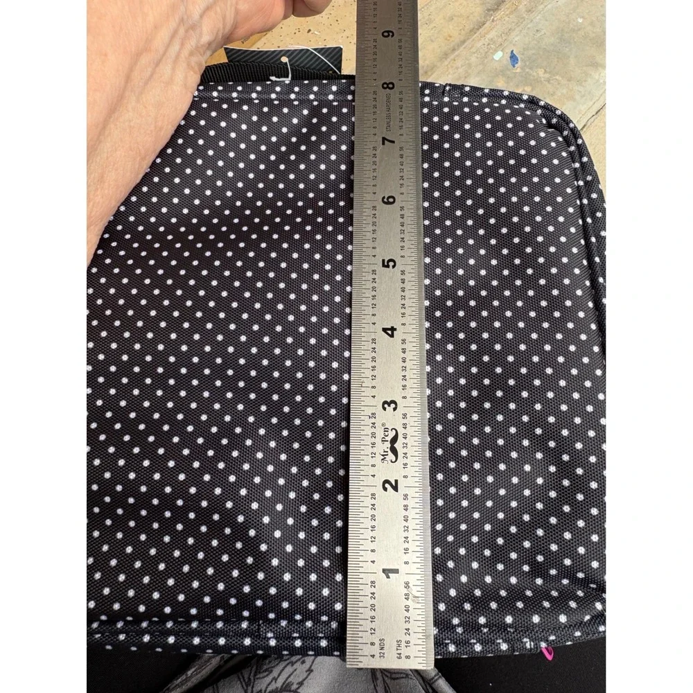 Bag & Carry Polka‎ Dot Hanging Toiletry Bag Travel Organizer Black Pink NWT